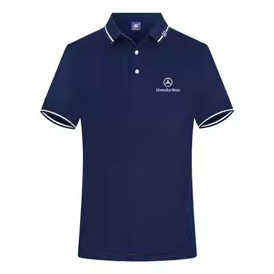 Polo Mercedes Benz Homme Tennis Manches Courtes Polo Extérieur été Loisirs Sports T-Shirt